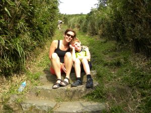 It takes not only a big drink of H2O but also a big hug from Mommy to get back his smile.