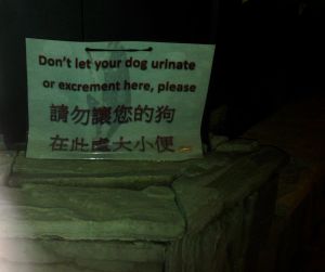 Neighbors make their feelings clear, well, sort of clear about what happens on the sidewalk in front of their home.