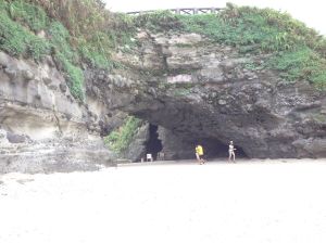 This view is from the ocean-side of the rock formation.