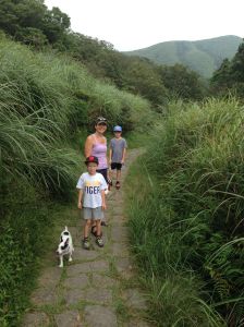 The trail started in the midst of the tall grass that covers many of the mountains here. I've been told it's one of the plants that has adapted to the sulfurous soil and air.